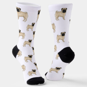 Fawn Pug Dog Breed Mops Design Cartoon Dog Pattern Socks