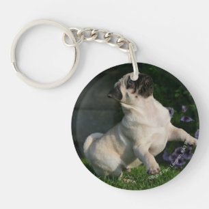 Fawn Pug Puppy Key Ring