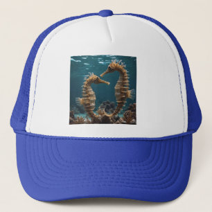Fawn Romantic Seahorses Under The Ocean, Trucker Hat