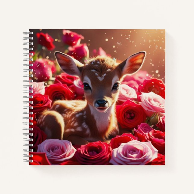 Fawn & Roses  Notebook (Front)