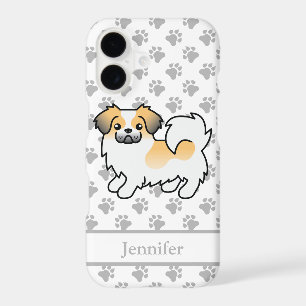 Fawn Sable Parti-Colour Tibetan Spaniel Dog & Name