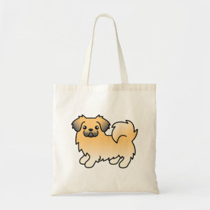 Fawn Sable Tibetan Spaniel Cute Cartoon Dog Tote Bag