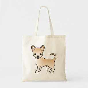 Fawn Smooth Coat Chihuahua Cute Cartoon Dog Tote Bag