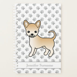 Fawn Smooth Coat Chihuahua Dog & Custom Text Planner