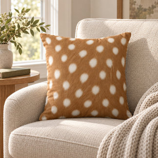 Fawn Spot Nordic Woodland Throw Pillow