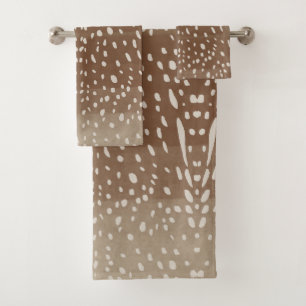 Fawn Spots Baby Deer Animal Print Pattern Bath Towel Set