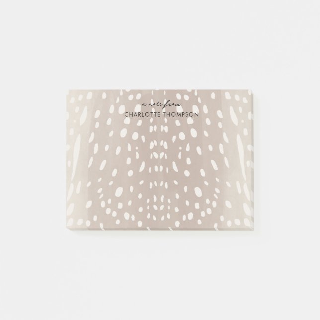 Fawn Spots Baby Deer Animal Print Personalised Post-it Notes (Front)