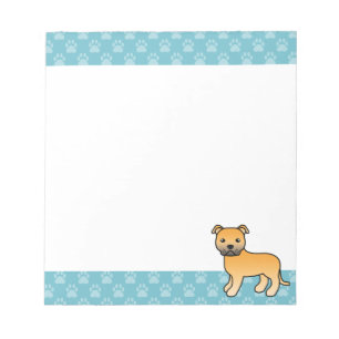 Fawn Staffordshire Bull Terrier Dog Illustration Notepad
