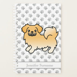 Fawn Tibetan Spaniel Cute Cartoon Dog & Text Planner