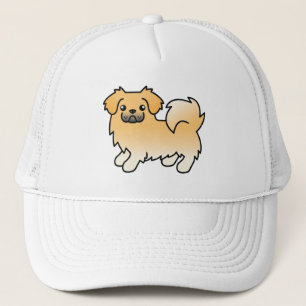 Fawn Tibetan Spaniel Cute Cartoon Dog Trucker Hat