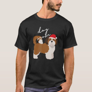 Fawn & White Shih Tzu Dog Mum Christmas T-Shirt