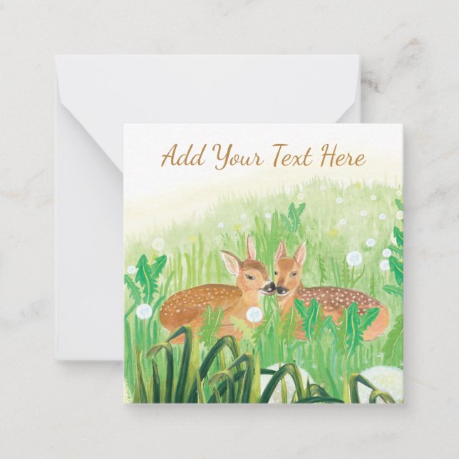 Fawns in Tall Grass Customisable Card (Front)