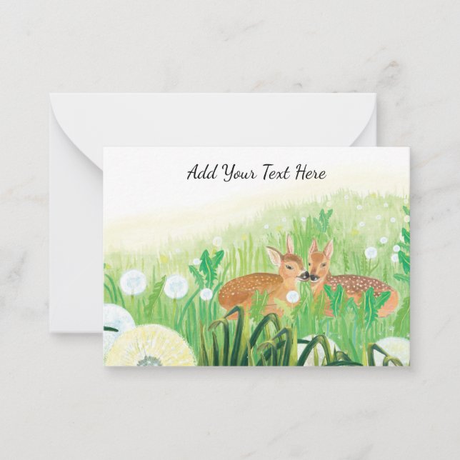Fawns in Tall Grass Customisable Card (Front)