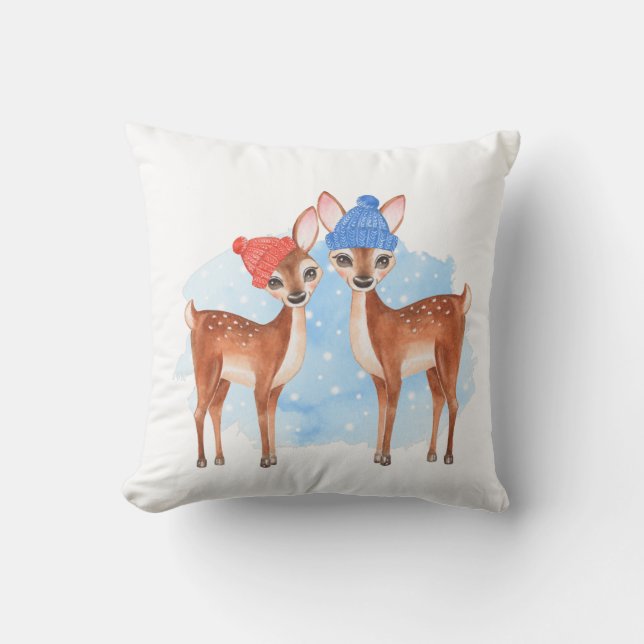 Fawns. Winter Cushion (Front)