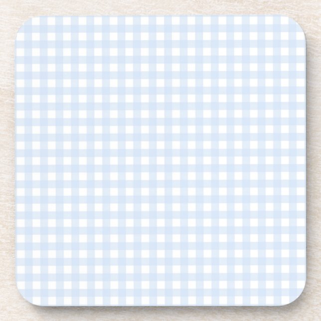 Faye and Lauren Baby Blue Gingham Coaster (Front)