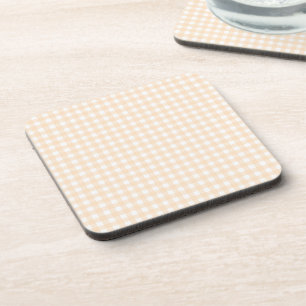 Faye and Lauren Beige Gingham Coaster