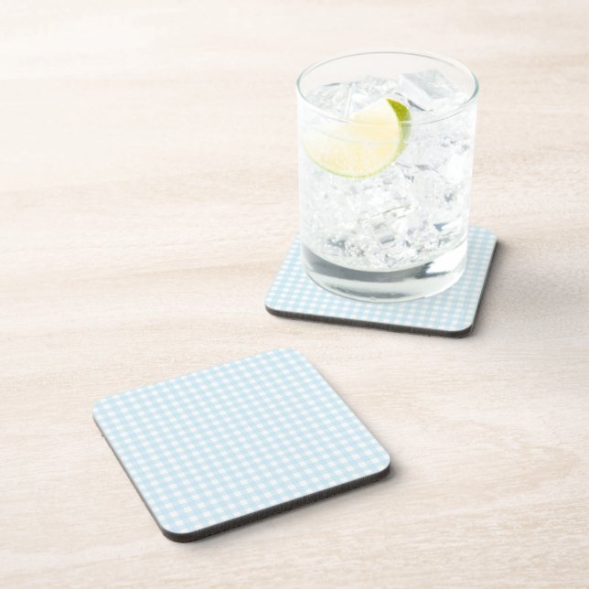 Faye and Lauren Blue Gingham Coaster (Right Side)