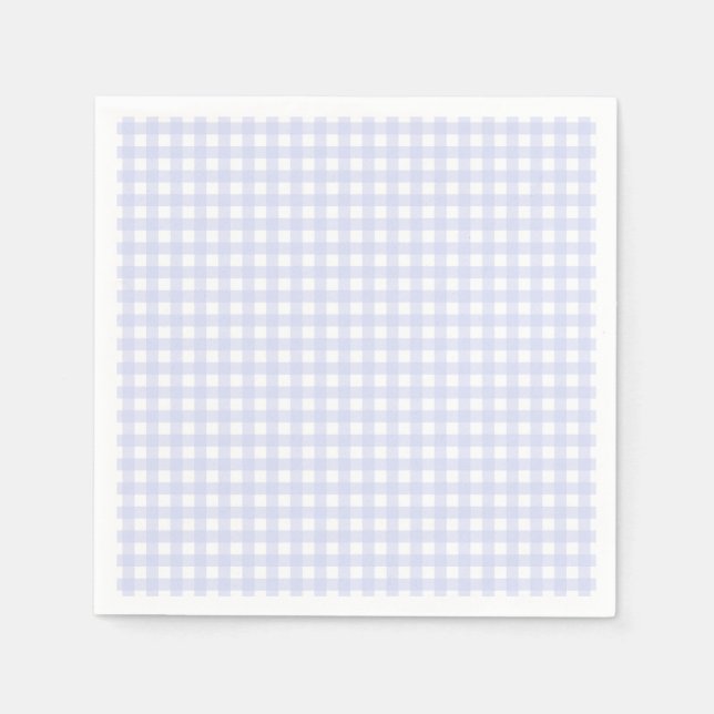 Faye and Lauren Blue Pastel Gingham Napkin (Front)