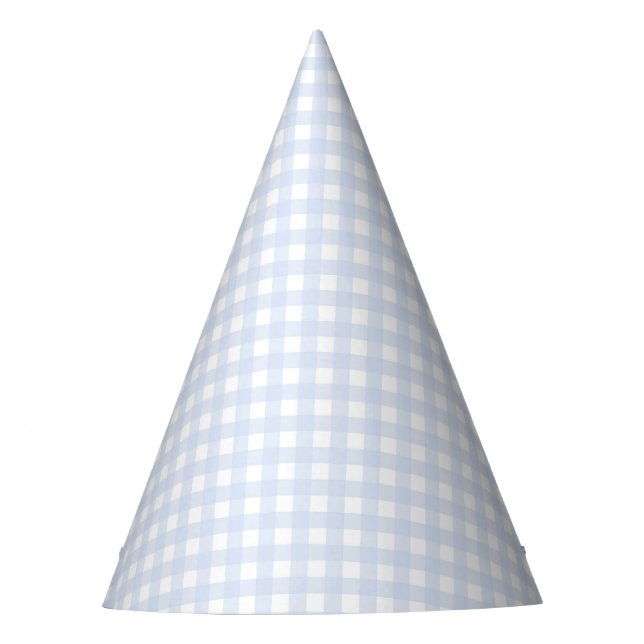 Faye and Lauren Blue Pastel Gingham Party Hat (Front)