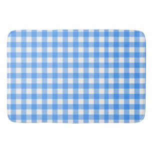 Faye and Lauren Blue Plaid Bath Mat