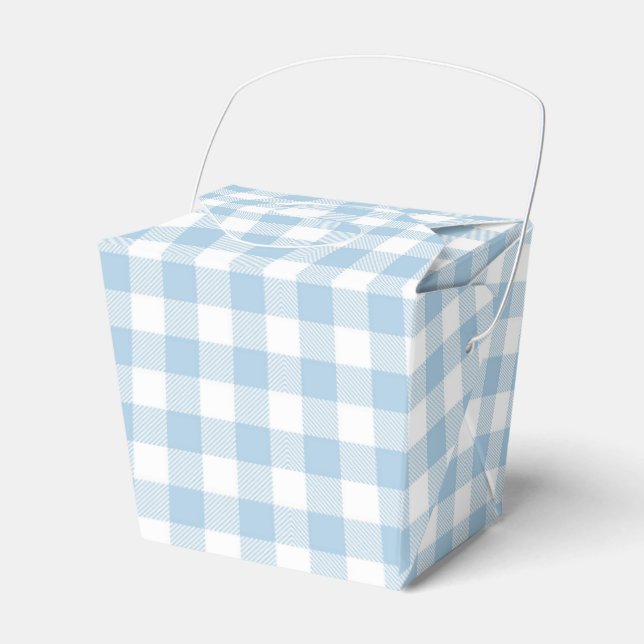 Faye and Lauren Blue Plaid Favour Box (Front Side)