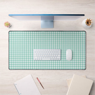 Faye and Lauren Bright Green Gingham Desk Mat
