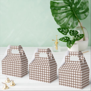 Faye and Lauren Brown Gingham Favour Box