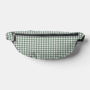 Faye and Lauren Dark Green Gingham Bum Bags
