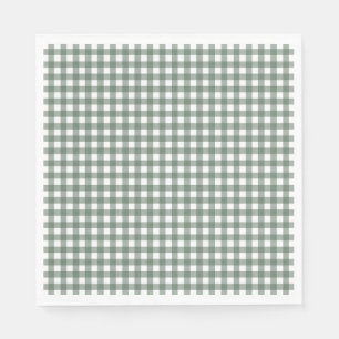 Faye and Lauren Fall Dark Green Gingham Napkin