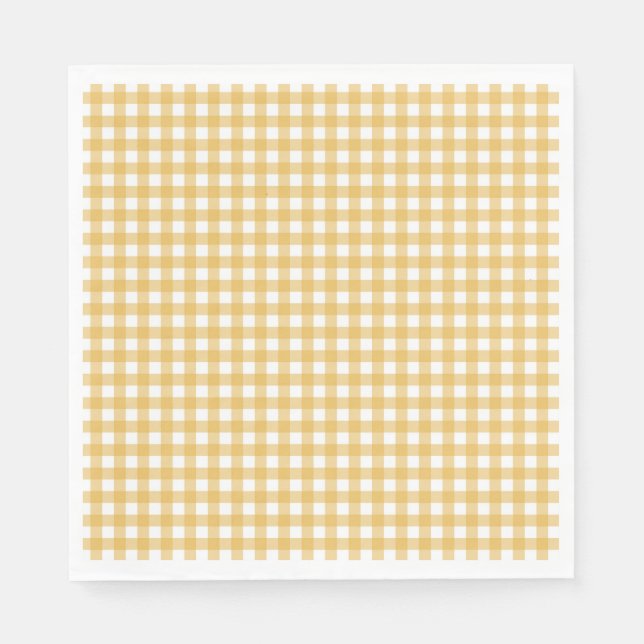 Faye and Lauren Fall Yellow Gingham Napkin (Front)