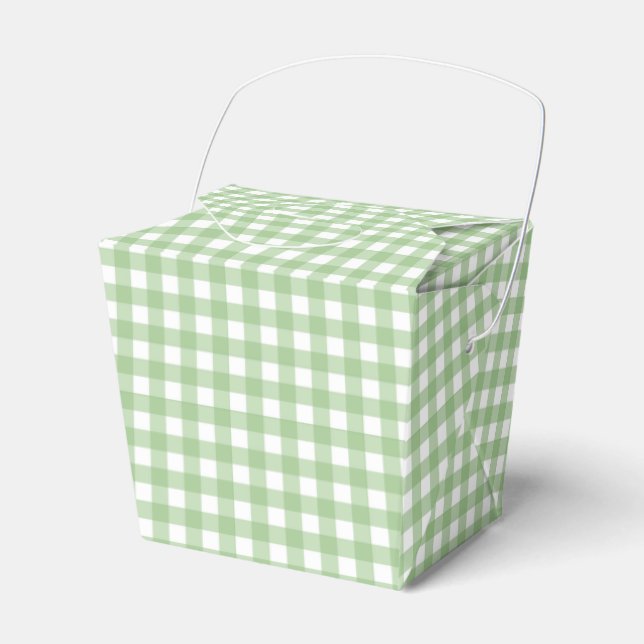 Faye and Lauren Green Classic Plaid Favour Box (Front Side)