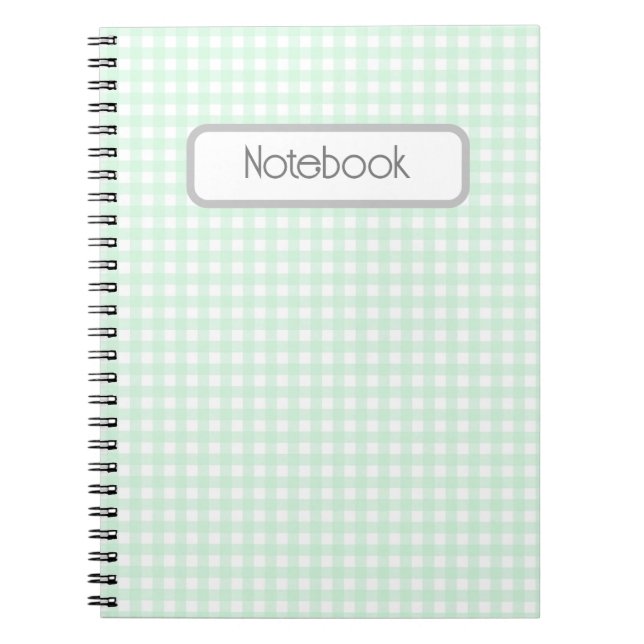 Faye and Lauren Green Gingham Notebook (Front)
