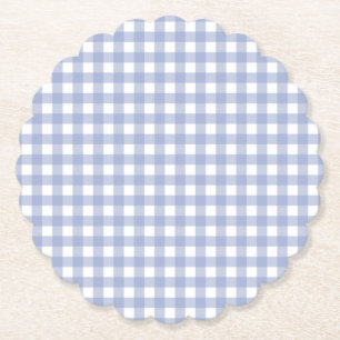 Faye and Lauren Light Blue2 Gingham Paper Coaster