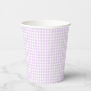 Faye and Lauren Light Purple Gingham Paper cup