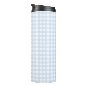 Faye and Lauren Pastel Blue Gingham Thermal Tumbler