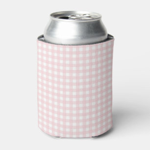 Faye and Lauren Pastel Pink Gingham Can Cooler