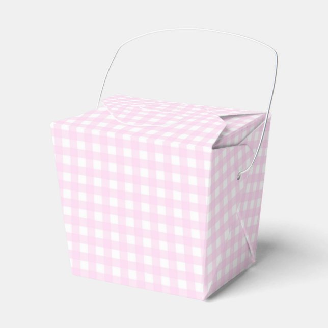 Faye and Lauren Pastel Pink Gingham Favour Box (Front Side)