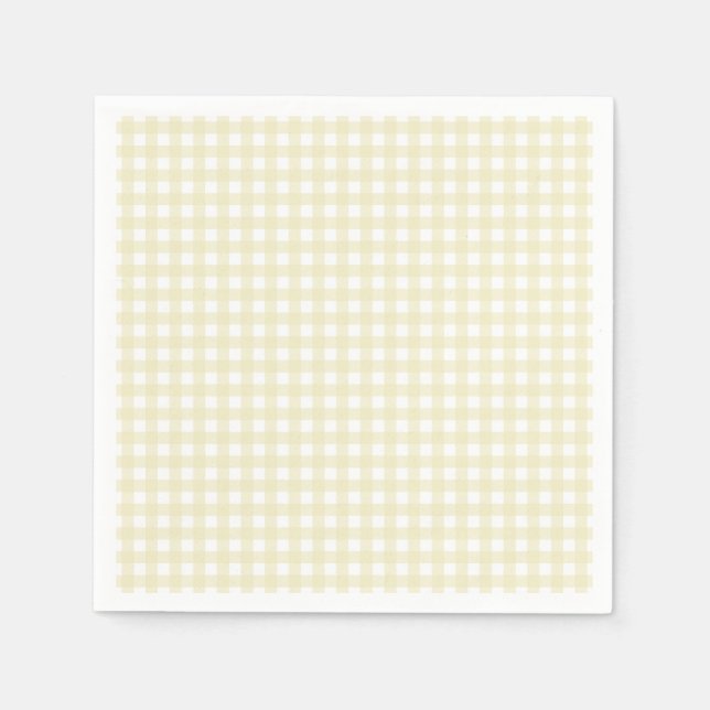 Faye and Lauren Pastel Yellow Gingham Napkin (Front)