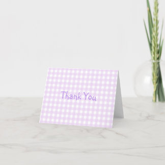 Faye and Lauren Pink Gingham Thank You Card