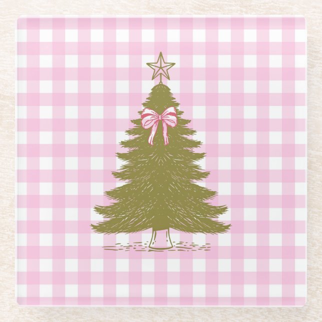 Faye and Lauren Pink Holiday Coaster (Front)