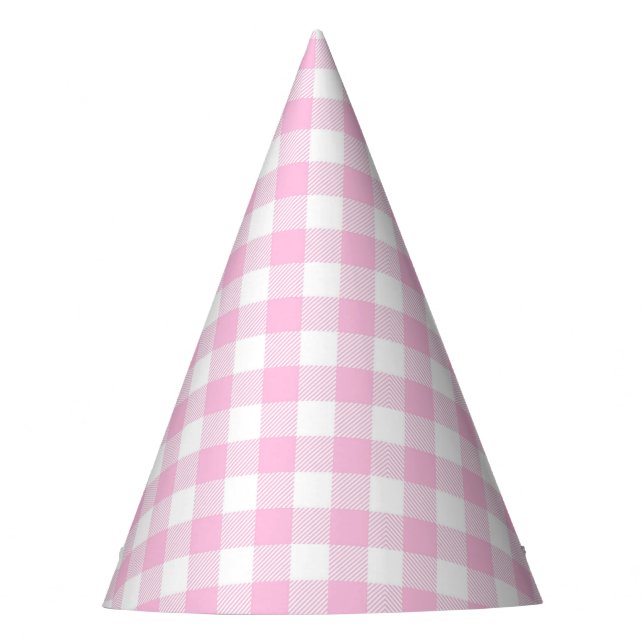 Faye and Lauren Pink Plaid Party Hat (Front)