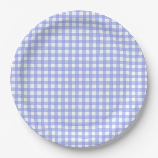 Faye and Lauren Purple Gingham Paper Plates (Front)