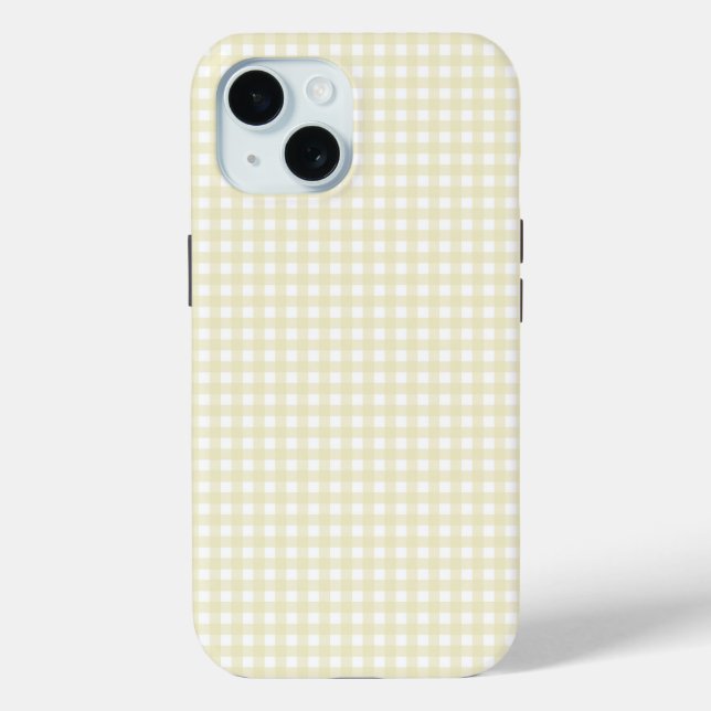 Faye and Lauren Soft Yellow Gingham Case-Mate iPhone Case (Back)