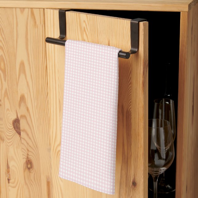 Faye and Pastel Pink Gingham Tea Towel (Thirds Fold)