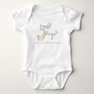 Faye name meaning girls decorative letter F Baby Bodysuit