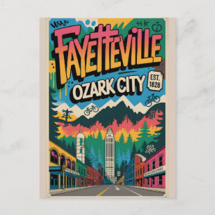 Fayetteville AR Graffiti Urban Travel Poster   Postcard