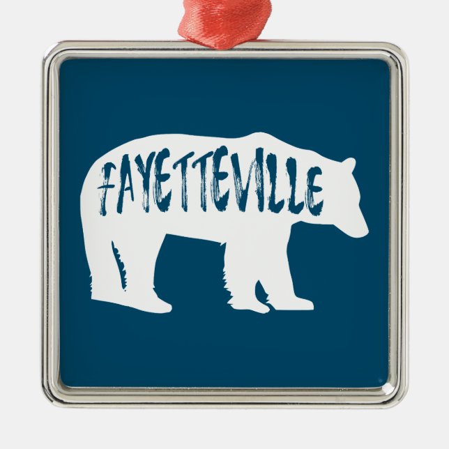 Fayetteville Arkansas Bear Metal Tree Decoration (Front)
