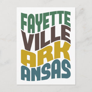 Fayetteville Arkansas Retro Wave Postcard