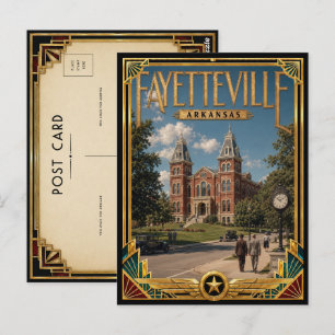 Fayetteville Arkansas Vintage Art Deco Golden Age Postcard