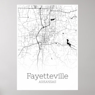 Fayetteville Map - Arkansas - City Map Poster